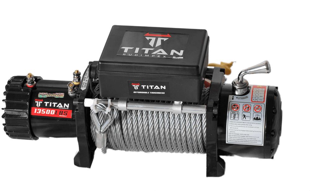 12V Ел лебедка за голям джип и пътна помощ 12 V - 13500 Lbs / 6136 кг.