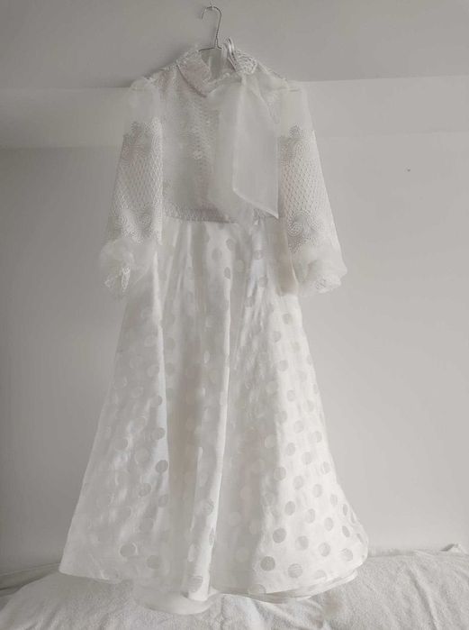 Rochie alba midi cununie civila