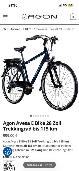 Bicicleta electrica Agon Avesa E Bike 28 Zoll