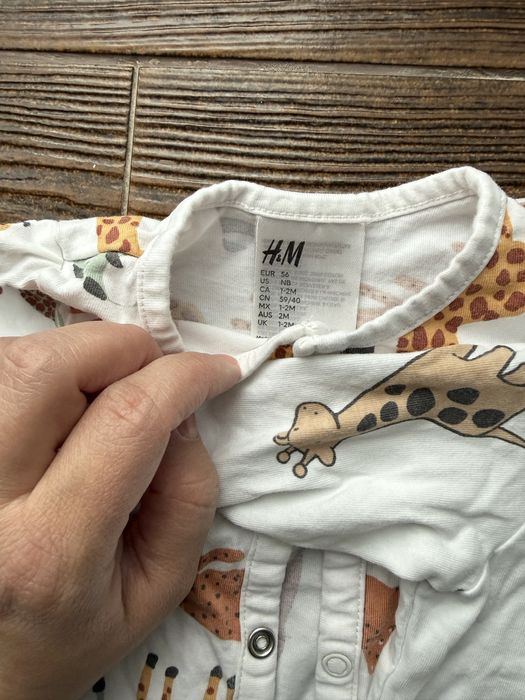 Set 3 pijamale salopete H&M nou nascut 50-56 fermoar capse