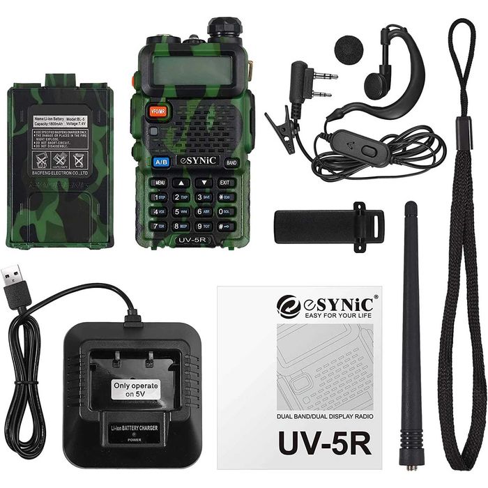 eSynic UV-5R Dual Band VHF/UHF уоки-токи камуфлажна радиостанция