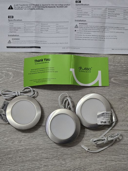 Spoturi LED ALUSSO 3x Dimmable 12-24V – Lumină Caldă & Rece, Nickel
