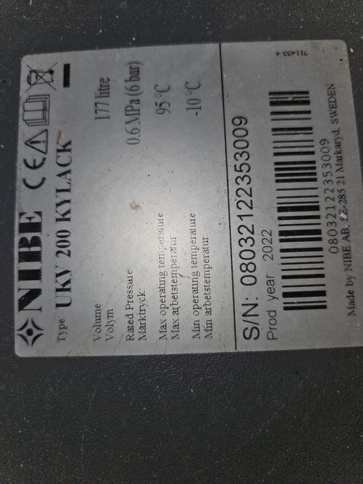 Nibe Vas tampon puffer / buffer  pompa caldura  Nibe UKV200/rezervor