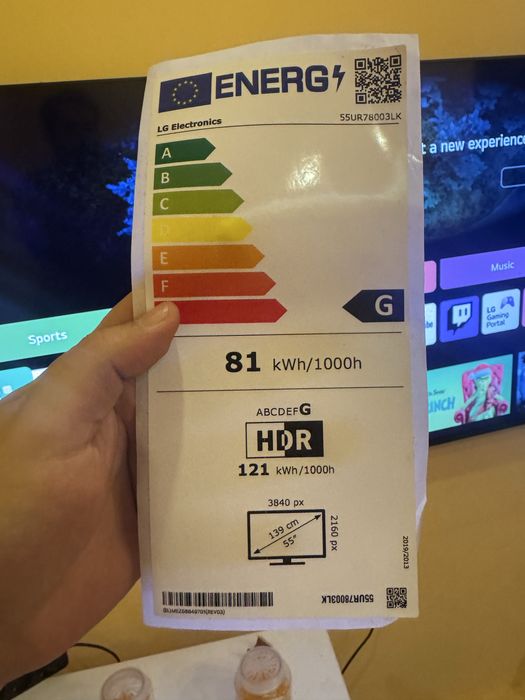 Televizor LG LED 55UR78003LK, 139 cm, Smart, 4K Ultra HD, Clasa G