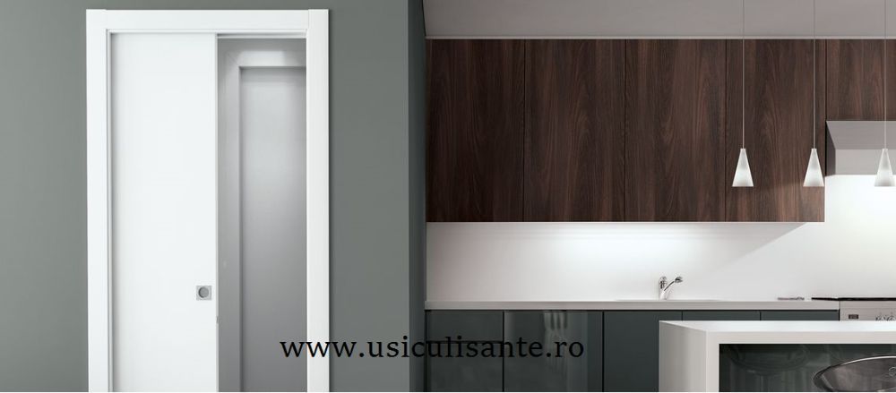 usi culisante - glisante in perete Scrigno, model Cieca, culoare alba