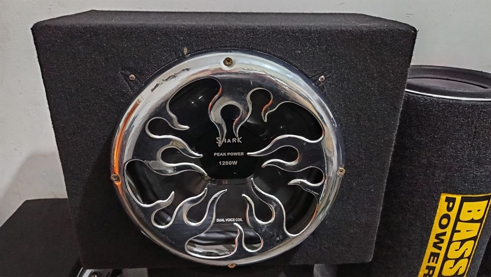 Subwoofer auto Shark 1200 w 600 rms dubla bobina  12 inch