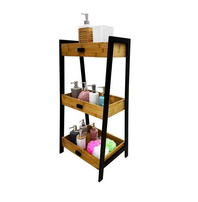 Органайзер Mercado Trade, Рафт за съхранение, Бамбук, Кафяв, Черен