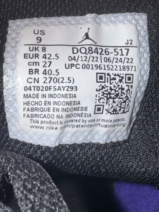 Jordan 1 Mid Lakers , 42.5