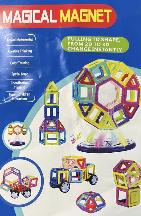 Set Inteligent de Constructie Magnetic 168 buc