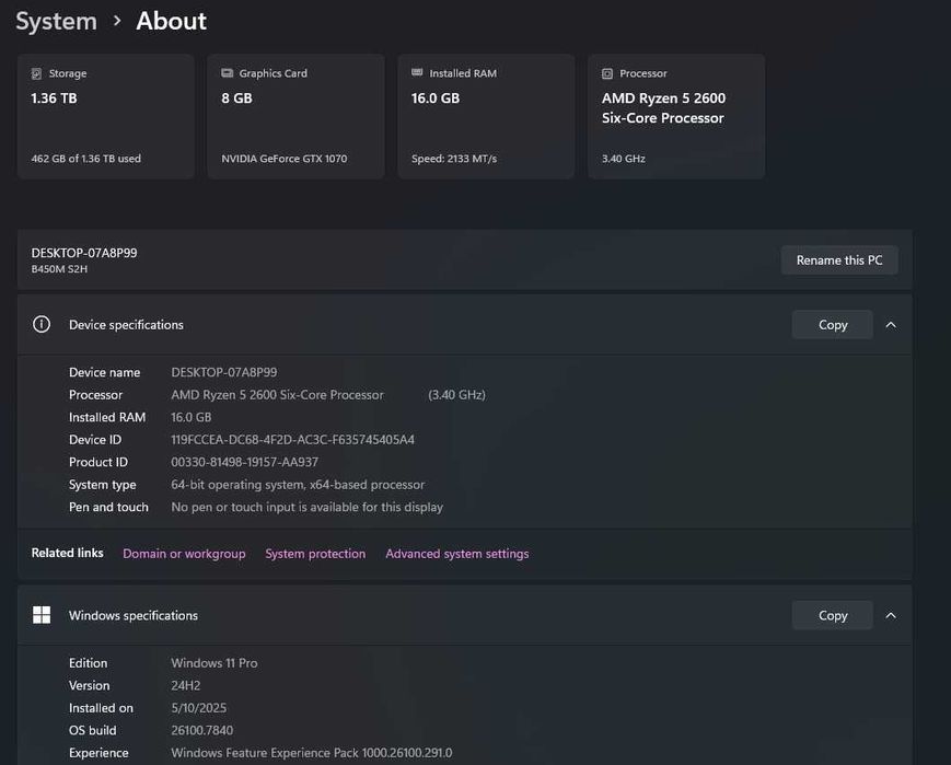 Setup Gaming Complet (PC + Monitor 165Hz) Ryzen 5, GTX 1070 8GB, 16GB RAM, 1.5TB