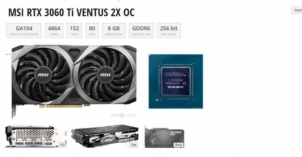 Placa video MSI RTX 3060TI 8GB vram