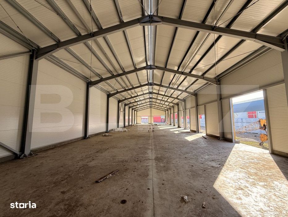 3 hale noi pe parter, 1.755 mp utili, teren 4.000 mp, zona Ghercesti