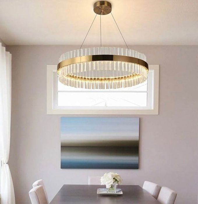 Lustra LED candelabru gold/ crystal glass