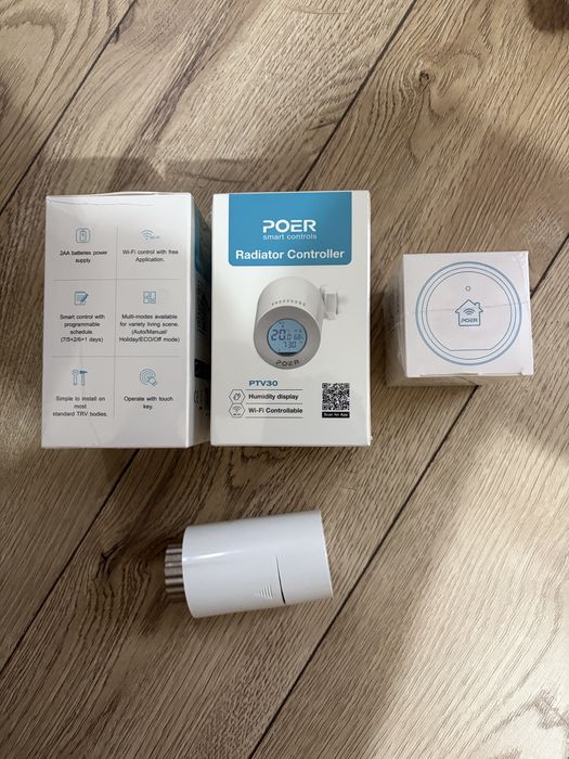 3 capete termostatice inteligente POER PTV30 + Gateway Wi-Fi – noi
