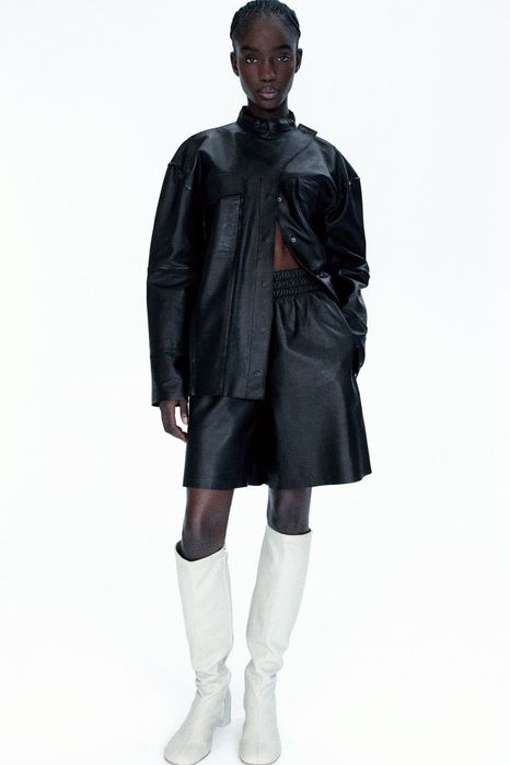 Set piele: jacheta si pantaloni H&M Studio (S)