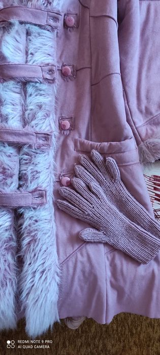 Палто+шапка,ръкавици,плетено поло