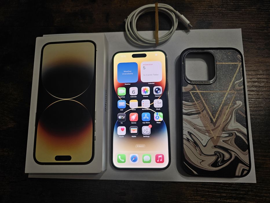 Iphone 14 PRO MAX Gold- CU GARANTIE-CA NOU, fara zgarieturi, sanatatea bateriei 83%