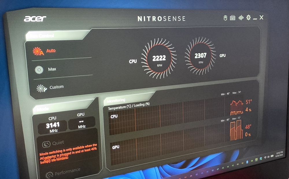 Laptop gaming Acer i7 12700H 16GB RTX 3070Ti 144Hz