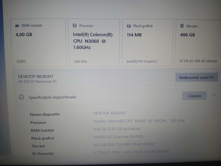 Vand Laptop HP250 G2