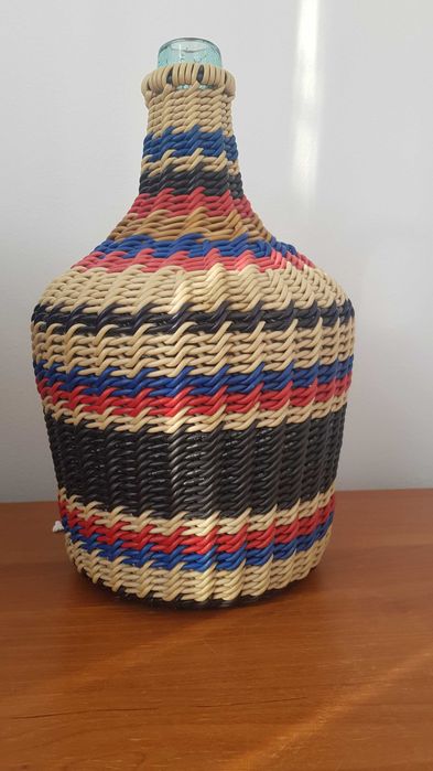 Sticla Palinca/Vi Vintage 6l cu impletitura sarma. Stare impecabila