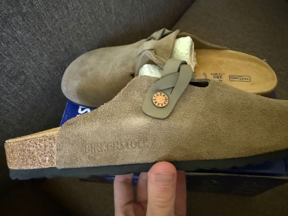 Birkenstock Boston BS Taupe Regular Fit marimea 38, 39, 40, 41, 42, 43