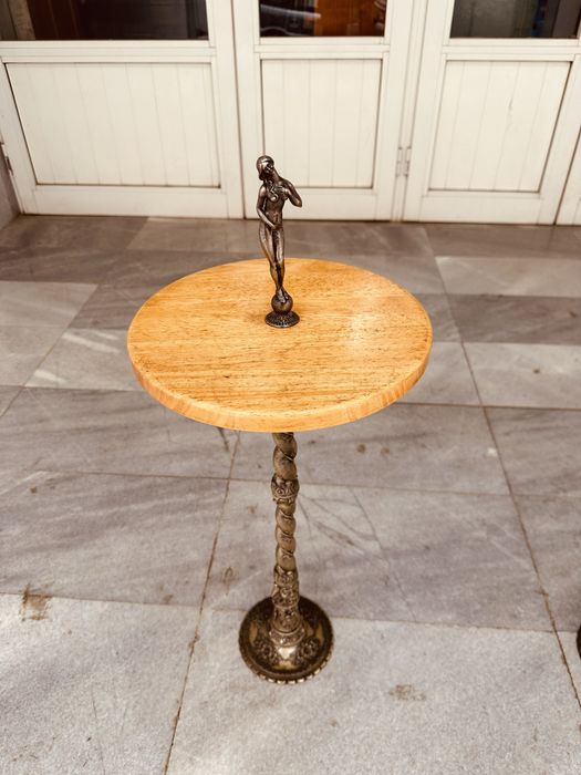 Италиански бронзови помощни масички / педестали – масивно дърво (чифт)