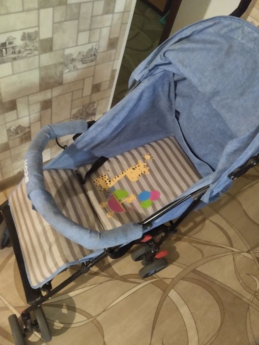 Коляска трость синяя