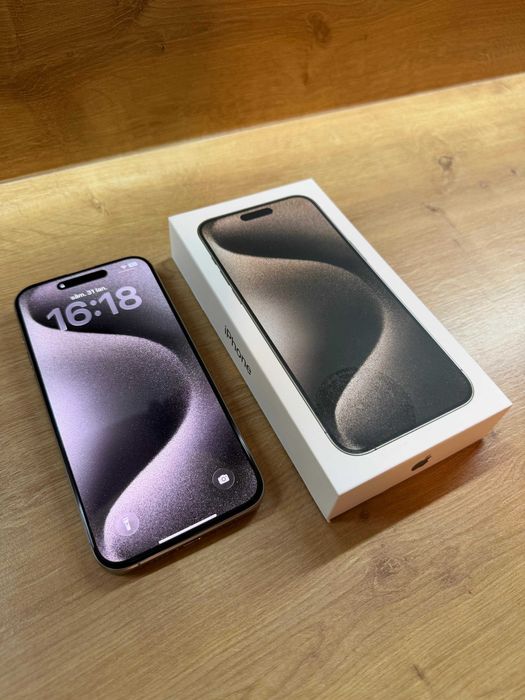 iPhone 15 Pro Max 256 GB, Natural Titanium, liber de rețea