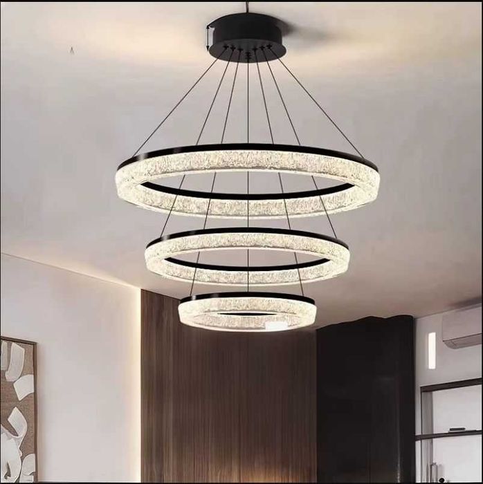 Стилни LED Полилеи пендели Saturn с 2 или 3 кристални ринга. Топ цени