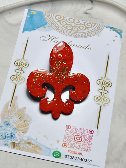 Этно брошь ручная работа