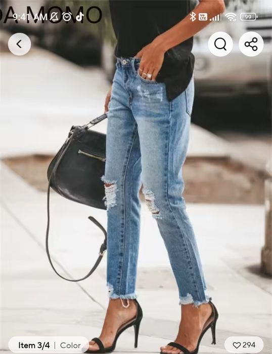 Дамски скъсани дънки