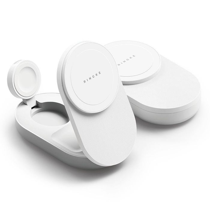 Ringke Qi2.2 25W 3-в-1 MagSafe Безжично Зарядно – Сгъваемо, White