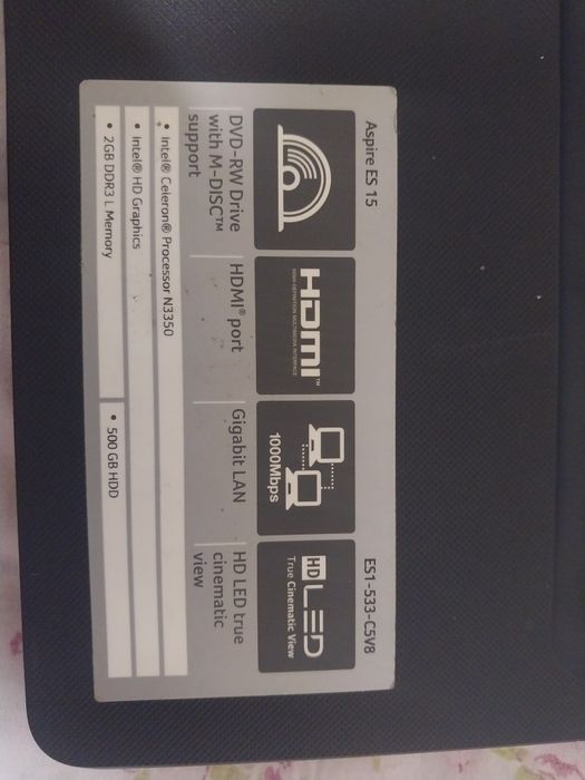 Acer notebook taza kòp qollanilmadi