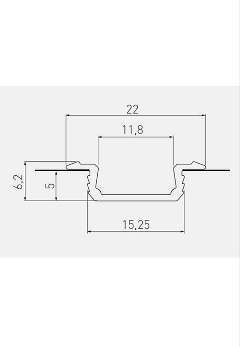 Profil incastrat banda LED, 3 m, alb mat