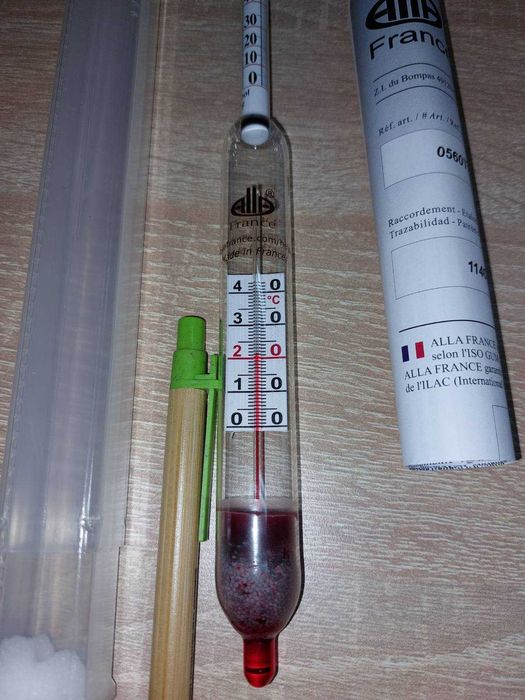 Спиртомер 0 До 100 %, С Вграден RL Термометър 0 До 40 Градуса,20200162