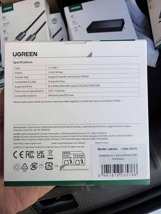 UGREEN SSD Case NVMe корпус для внешнего накопителя