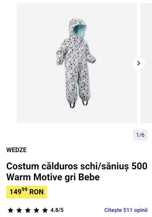 Costum călduros ski/ iarna Decatlon