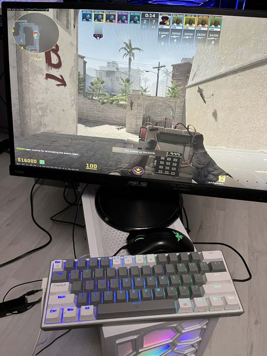 Setup Gaming Complet Alb/Negru – GTX 1060 6GB, Monitor ASUS, Periferice Razer & Redragon