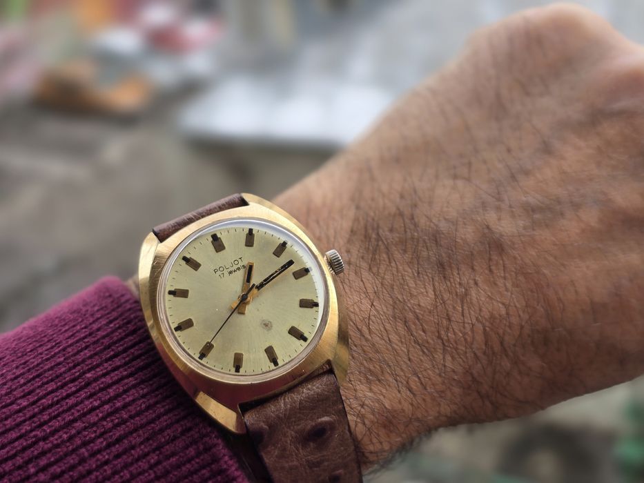 Vand Ceas mecanic pentru barbati Poljot 2614, cadran auriu