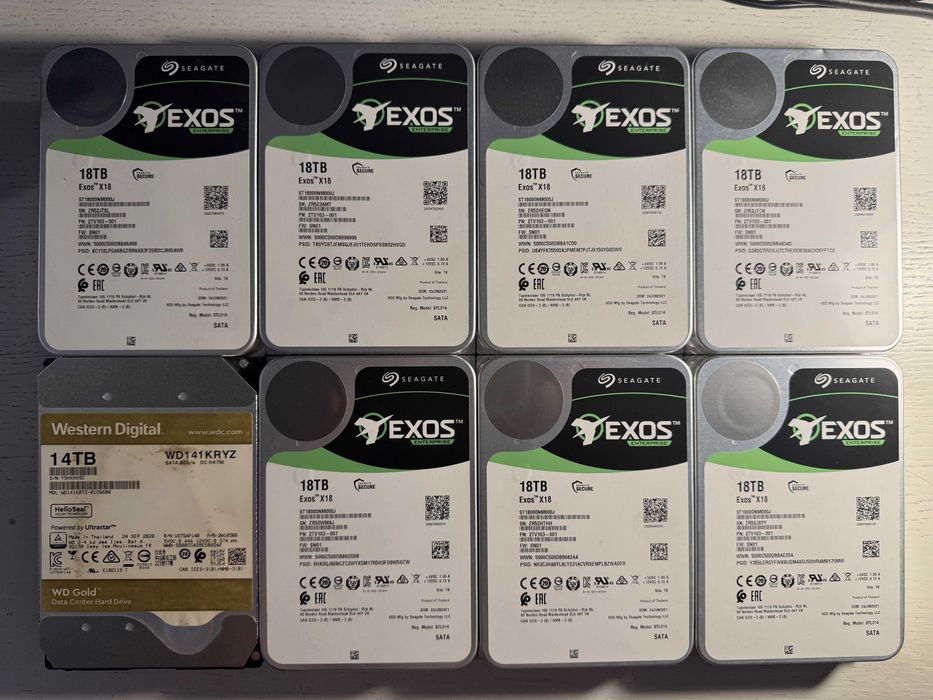 Жесткие диски HDD 14TB, 18TB