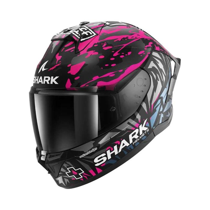 Каска Skwal Cup Replica Redding Mat Black Violet Blue + черен визьор