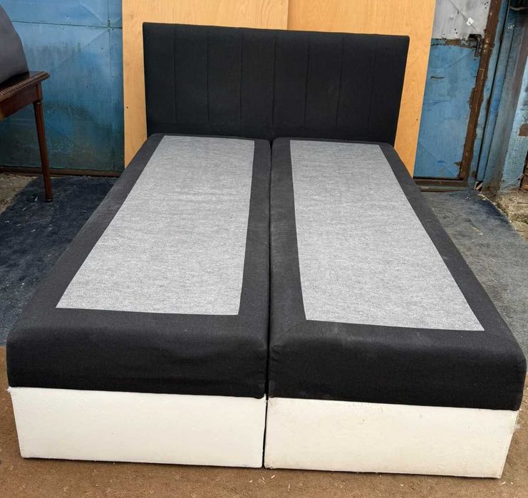 Pat dublu de mijloc cu Somiere rabatabile: Pat cu Lada si Saltea 200x140 cm