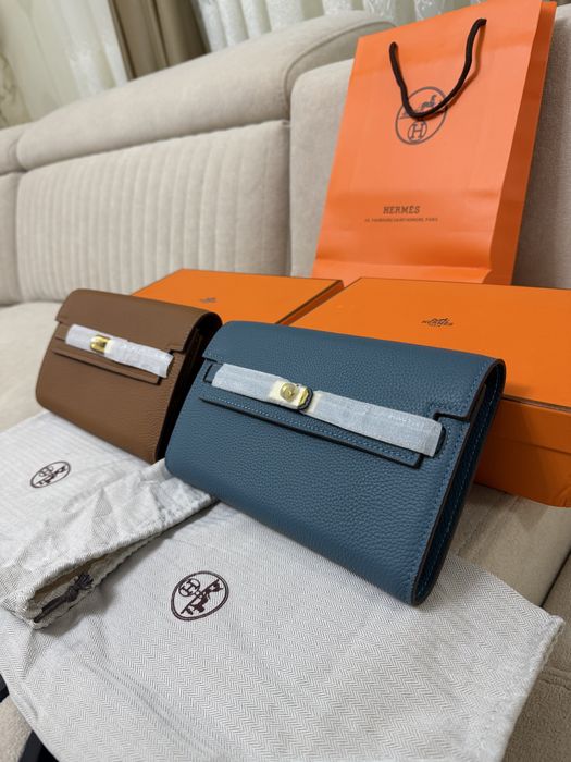 Portofel Hermes Kelly Maro/Blue