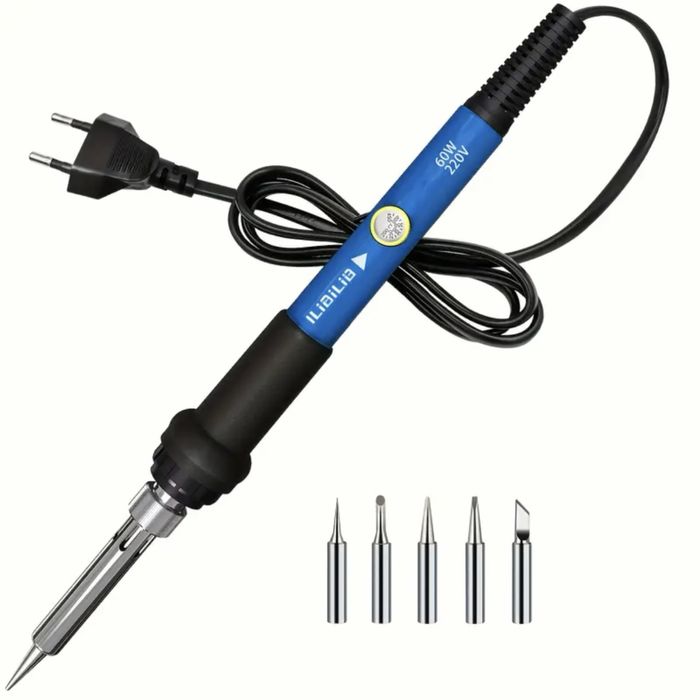 ТОП Професионален поялник 60W с 5 накрайника и регулируема температура