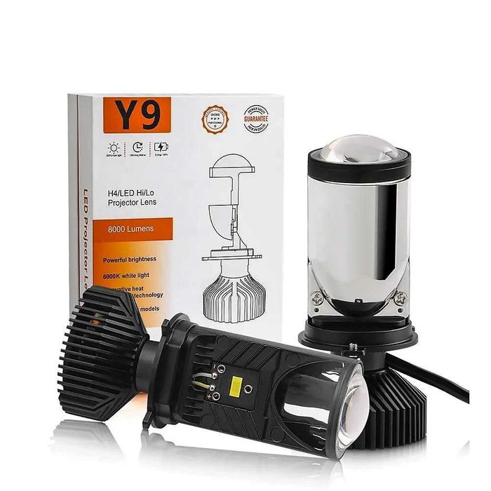 Светодиодные Bi-LED лампы с линзами H4/H19 6000K, 12–24В, CSP-3570