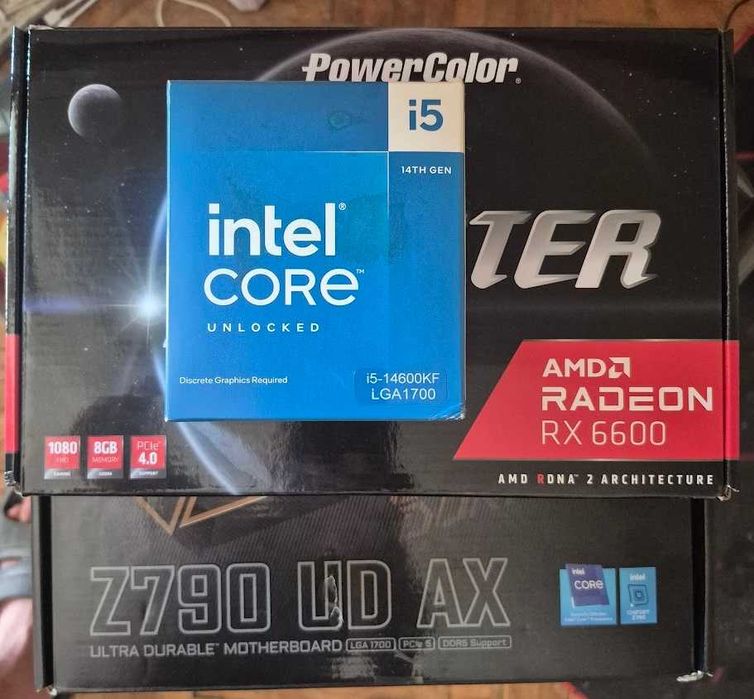 i5 14600KF + Gigabyte z790 UD AX DDR5 WIFI + Powercolor RX 6600 8GB