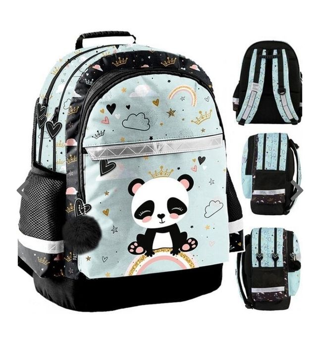 Школьный рюкзак  для девочек - PANDA бирюзовый