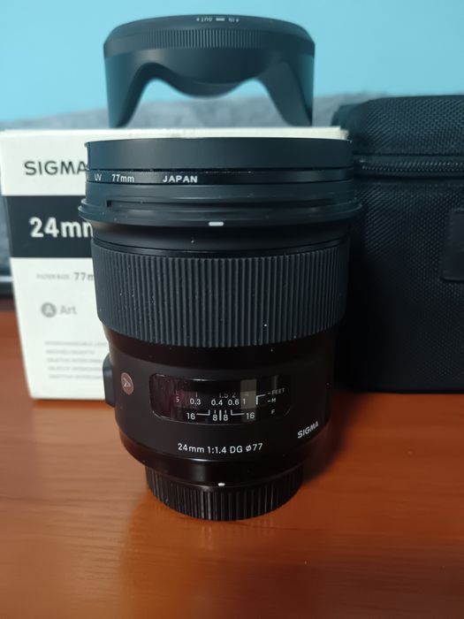 Продавам обектив Sigma 24mm f1.4 DG HSM Art за Никон