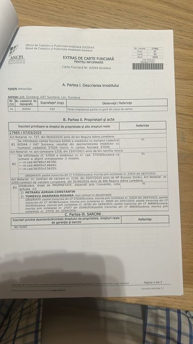 Teren intravilan vanzare strada Traian Popovici , burdujeni Suceava