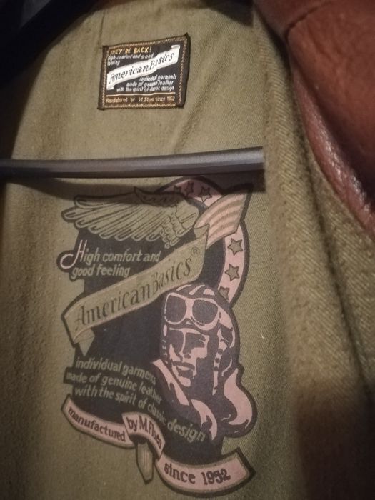 Geaca piele naturala vitel barbati aviator XL Maro American Basics